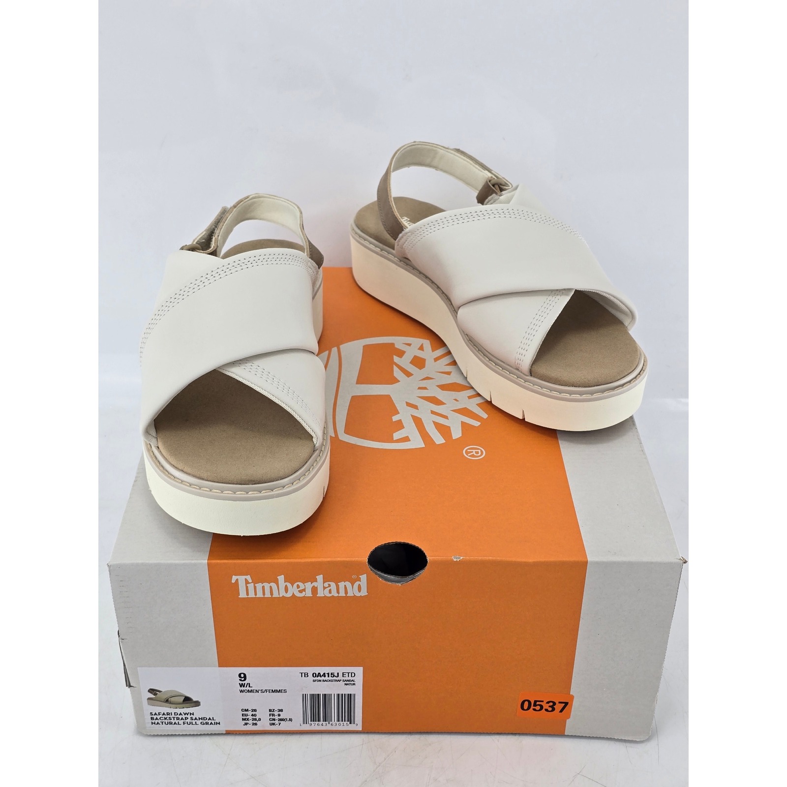 Timberland Safari Dawn Backstrap Sandal Womens 9 Natural Full Grain -New